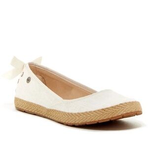 UGG Women's Cream Espadrille Bow-Back Slip-On Flat